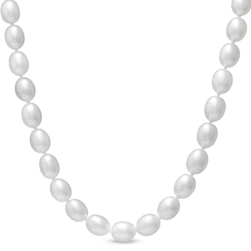 Main Image 1 of Honora 7.0-8.0mm Oval Freshwater Cultured Pearl Endless Strand Necklace-60"
