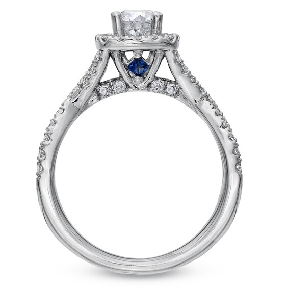 Vera Wang Love Collection 1 CT. T.w. Diamond Frame Engagement Ring in 14K White Gold