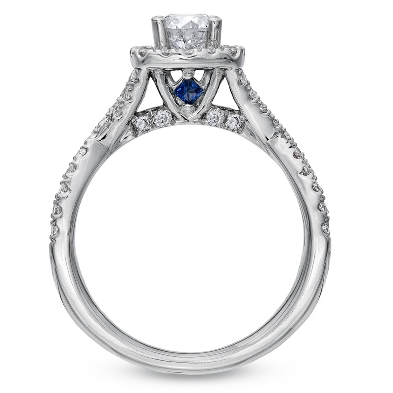 Vera Wang Love Collection 1 CT. T.W. Diamond Frame Engagement Ring in 14K White Gold