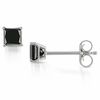 Thumbnail Image 0 of 1/2 CT. T.W. Enhanced Black Princess-Cut Diamond Solitaire Stud Earrings in 10K White Gold