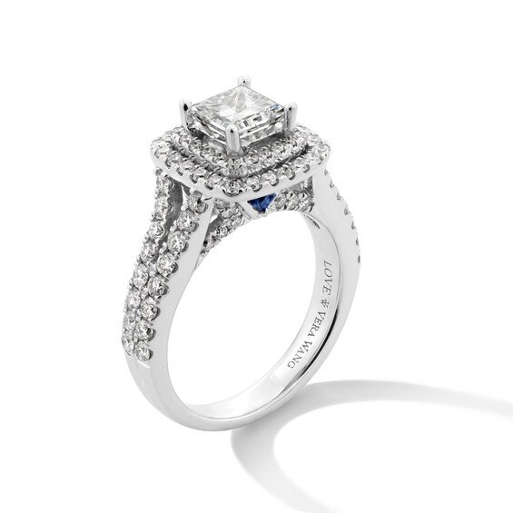 Vera Wang Love Collection 2-1/ CT. T.w. Princess-Cut Diamond Frame Split Shank Engagement Ring in 14K White Gold