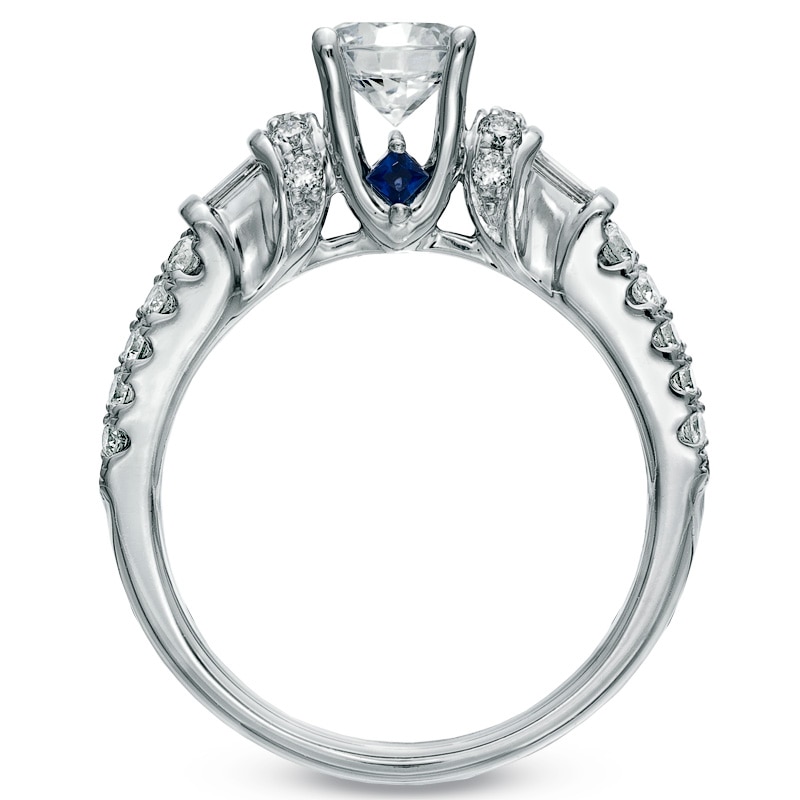 Main Image 2 of Vera Wang Love Collection 1-1/2 CT. T.W. Round and Baguette Diamond Engagement Ring in 14K White Gold