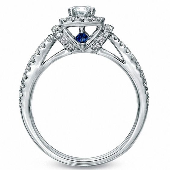 Vera Wang Love Collection 1 CT. T.w. Diamond Frame Split Shank Engagement Ring 14K White Gold