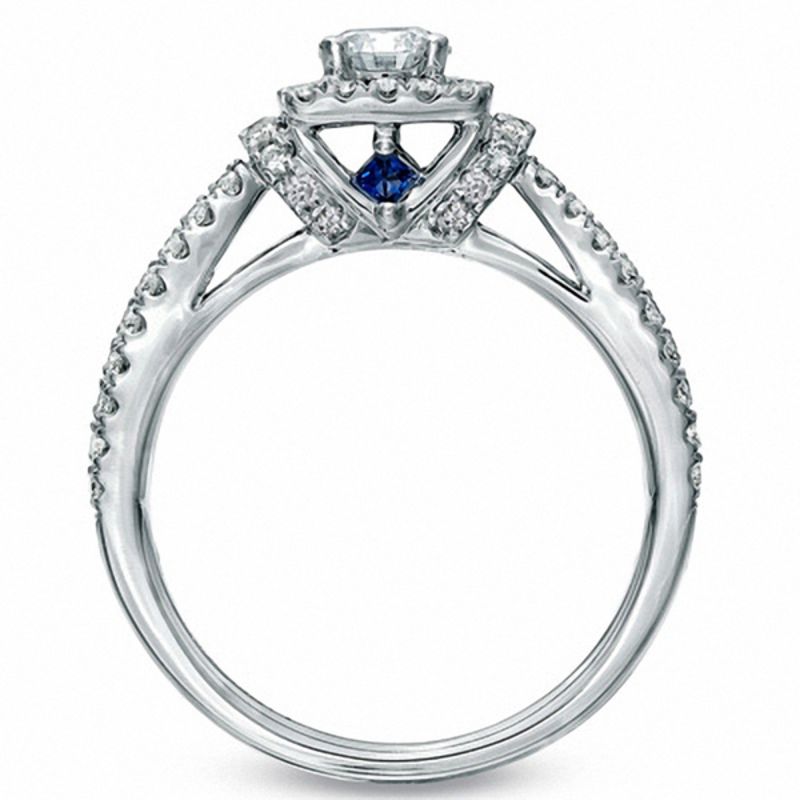 Main Image 2 of Vera Wang Love Collection 1 CT. T.W. Diamond Frame Split Shank Engagement Ring in 14K White Gold