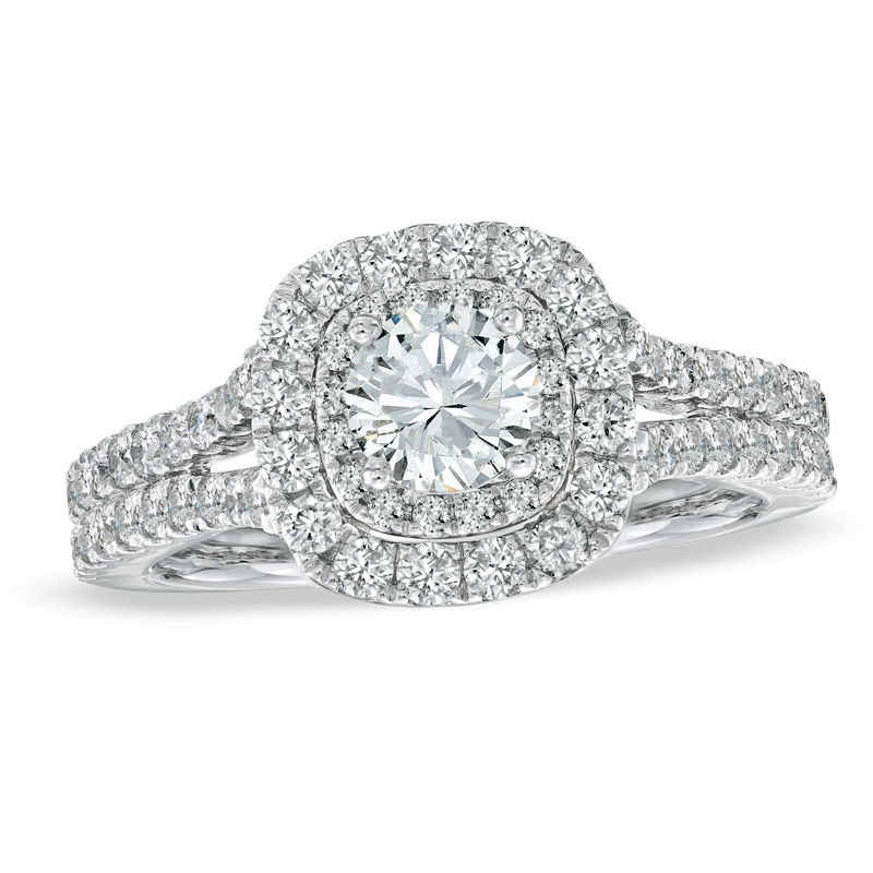 Zales Vera Wang Love Collection 3/4 CT. T.w. Diamond Frame Twist Engagement  Ring in 14K White Gold | Hamilton Place