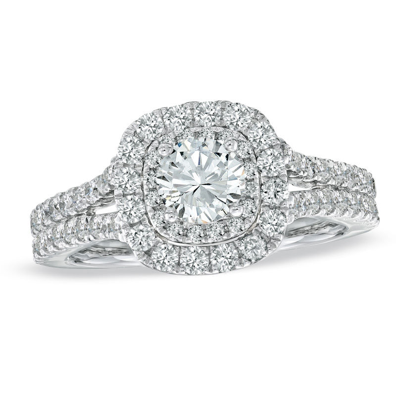 Vera Wang Love Collection 1-1/2 CT. T.W. Diamond Frame Split Shank ...