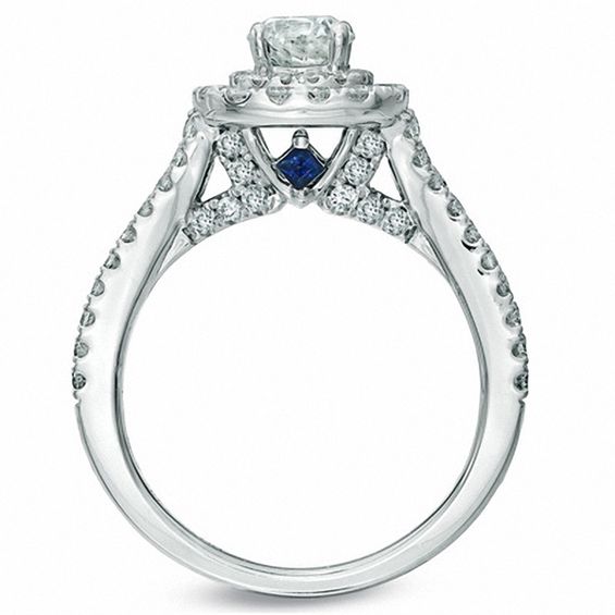 Vera Wang Love Collection 1-1/2 CT. T.w. Diamond Frame Split Shank Engagement Ring in 14K White Gold
