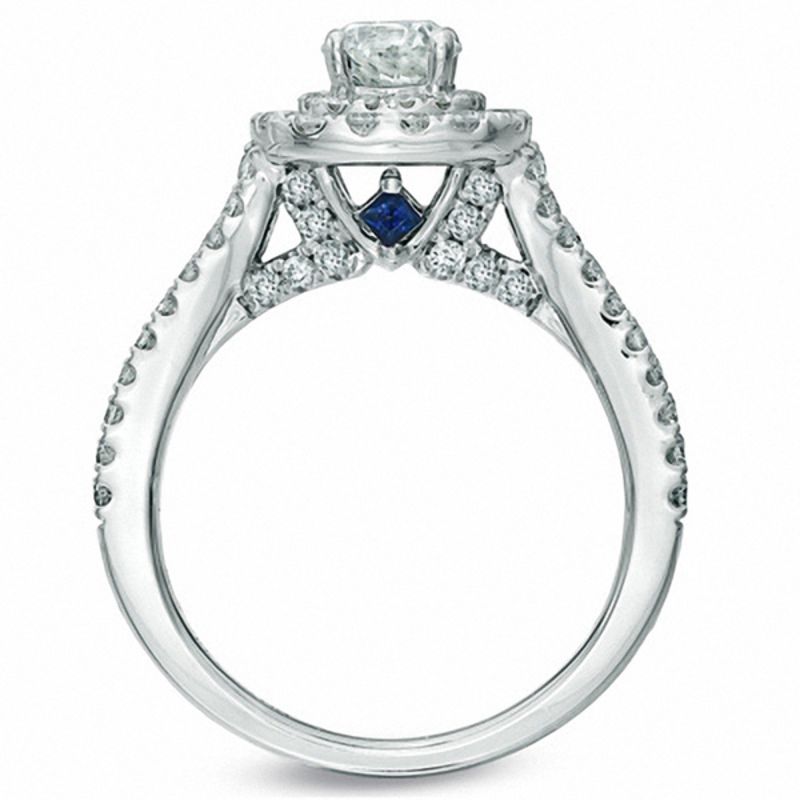 Vera Wang Love Collection 1-1/2 CT. T.W. Diamond Frame Split Shank Engagement Ring in 14K White Gold