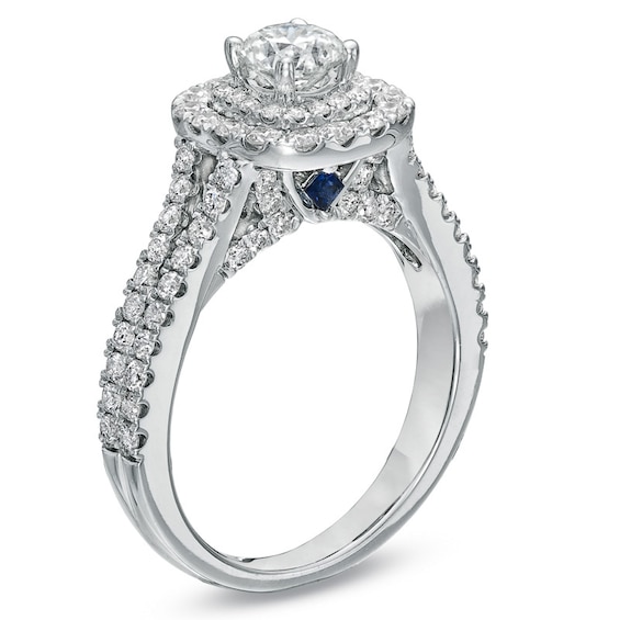 Vera Wang Love Collection 1-1/2 CT. T.w. Diamond Frame Split Shank Engagement Ring in 14K White Gold