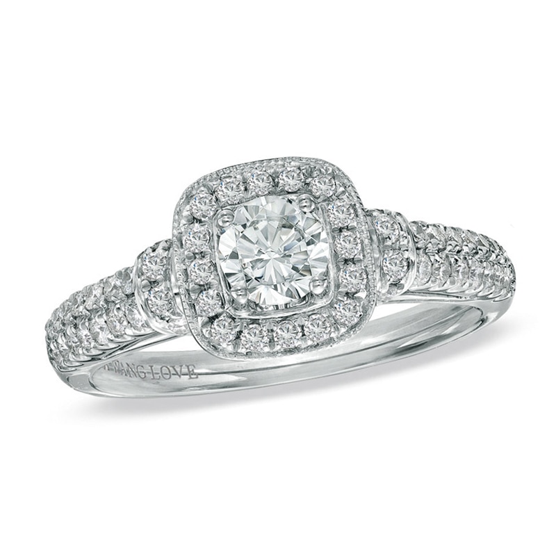 Main Image 1 of Vera Wang Love Collection 3/4 CT. T.W. Diamond Frame Engagement Ring in 14K White Gold