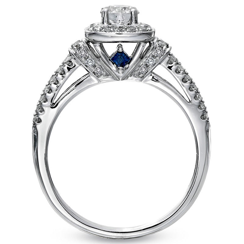 Vera Wang Love Collection 3/4 CT. T.W. Diamond Frame Engagement Ring in 14K White Gold