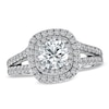 Thumbnail Image 1 of Vera Wang Love Collection 2 CT. T.W. Diamond Frame Split Shank Engagement Ring in 14K White Gold