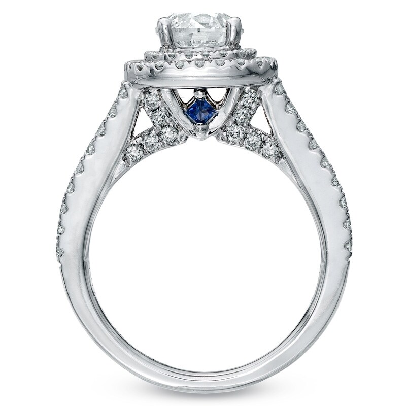 Main Image 2 of Vera Wang Love Collection 2 CT. T.W. Diamond Frame Split Shank Engagement Ring in 14K White Gold