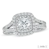 Thumbnail Image 0 of Vera Wang Love Collection 1-1/2 CT. T.W. Diamond Frame Split Shank Engagement Ring in 14K White Gold