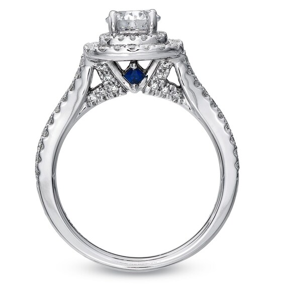 Vera Wang Love Collection 1-1/2 CT. T.w. Diamond Frame Split Shank Engagement Ring in 14K White Gold