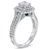 Thumbnail Image 2 of Vera Wang Love Collection 1-1/2 CT. T.W. Diamond Frame Split Shank Engagement Ring in 14K White Gold
