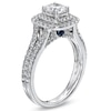 Thumbnail Image 3 of Vera Wang Love Collection 1-1/2 CT. T.W. Diamond Frame Split Shank Engagement Ring in 14K White Gold