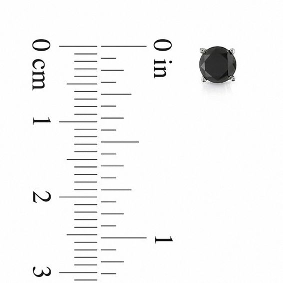 1 CT. T.w. Black Diamond Solitaire Stud Earrings in 10K White Gold