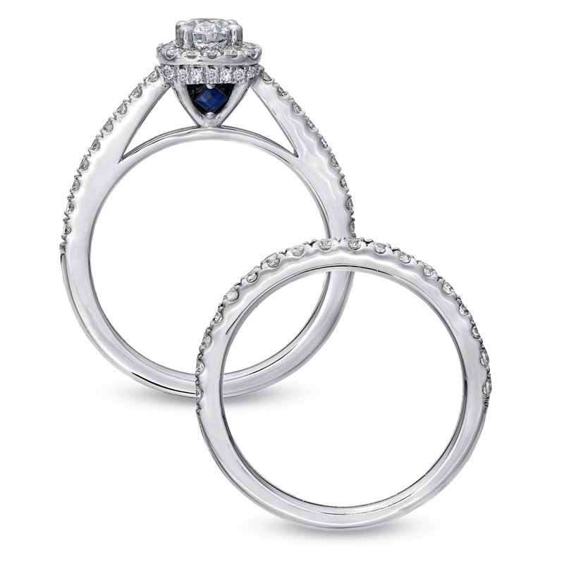 Main Image 2 of Vera Wang Love Collection 1 CT. T.W. Diamond Frame Bridal Set in 14K White Gold