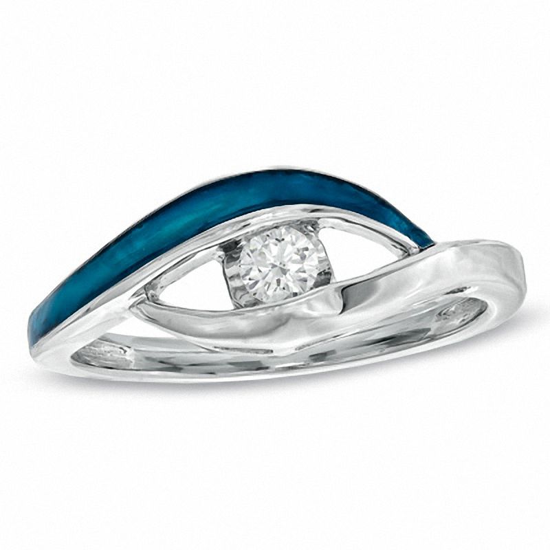 Main Image 1 of Sirena™ Hazel Eyes 1/8 CT. Diamond Ring in 10K White Gold