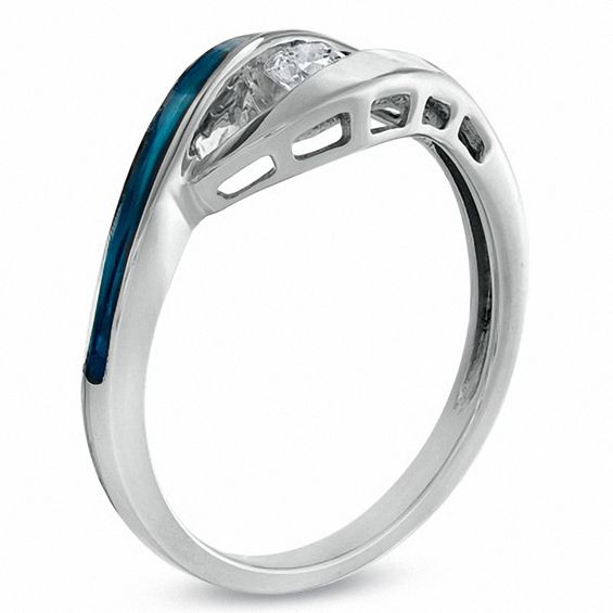 Sirenaâ¢ Hazel Eyes 1/8 CT. Diamond Ring in 10K White Gold