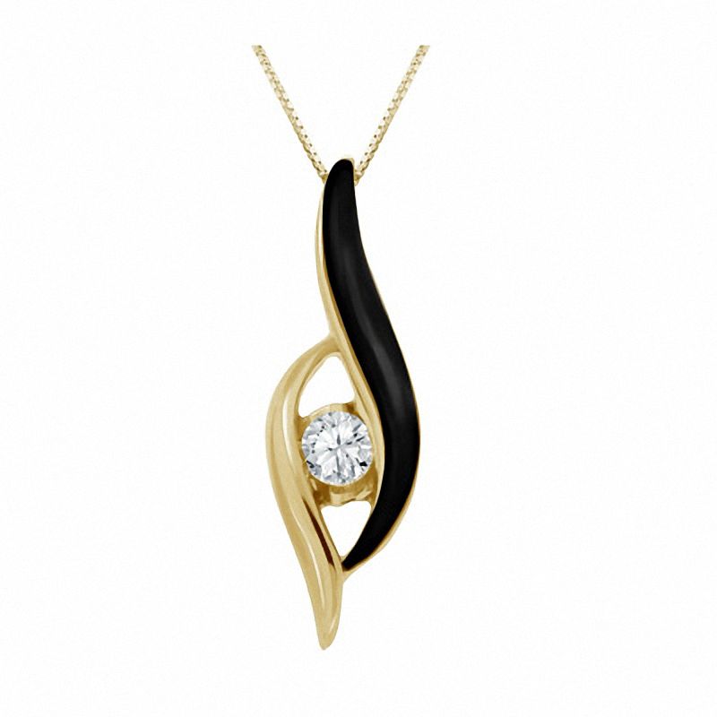 Main Image 1 of Sirena™ Black Eyes 1/8 CT. Diamond Pendant in 10K Gold