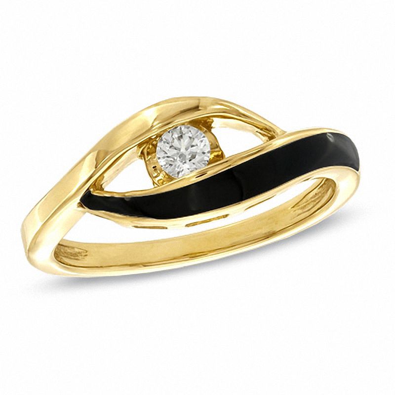 Main Image 1 of Sirena™ Black Eyes 1/8 CT. Diamond Ring in 10K Gold