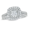 Thumbnail Image 0 of Vera Wang Love Collection 1-1/2 CT. T.W. Princess-Cut Diamond Frame Split Shank Engagement Ring in 14K White Gold
