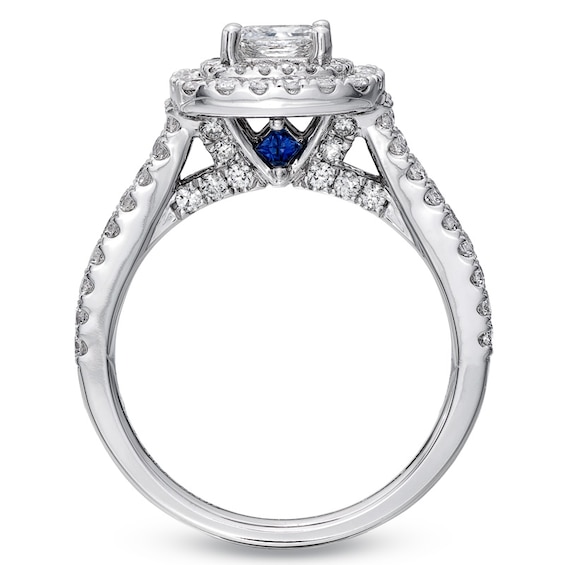 Vera Wang Love Collection 2-1/ CT. T.w. Princess-Cut Diamond Frame Split Shank Engagement Ring in 14K White Gold