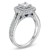 Thumbnail Image 2 of Vera Wang Love Collection 1-1/2 CT. T.W. Princess-Cut Diamond Frame Split Shank Engagement Ring in 14K White Gold