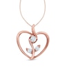 Thumbnail Image 0 of Sirena™ 1/8 CT. T.W. Diamond Three Stone Blooming Heart Pendant in 10K Rose Gold