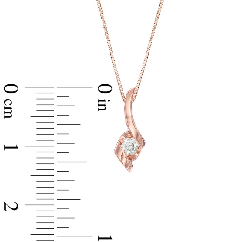 Sirena™ 1/10 CT. Diamond Solitaire Pendant in 10K Rose Gold