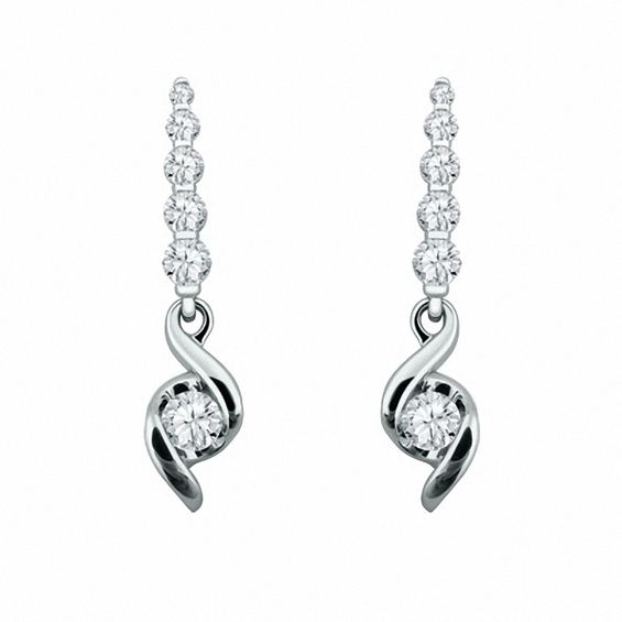 Sirenaâ¢ 1 CT. T.w. Diamond Drop Earrings in 14K White Gold
