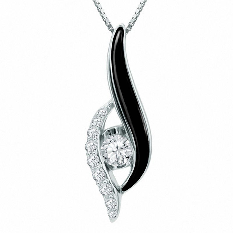 Main Image 1 of Sirena™Black Eyes 1/3 CT. T.W. Diamond Pendant in 14K White Gold