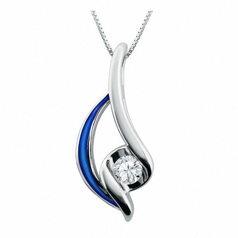 Main Image 1 of Sirena™ Jeans 1/4 CT. Diamond Solitaire Pendant in 14K White Gold