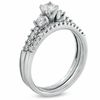 Thumbnail Image 2 of 5/8 CT. T.W. Diamond Three Stone Bridal Set in 14K White Gold