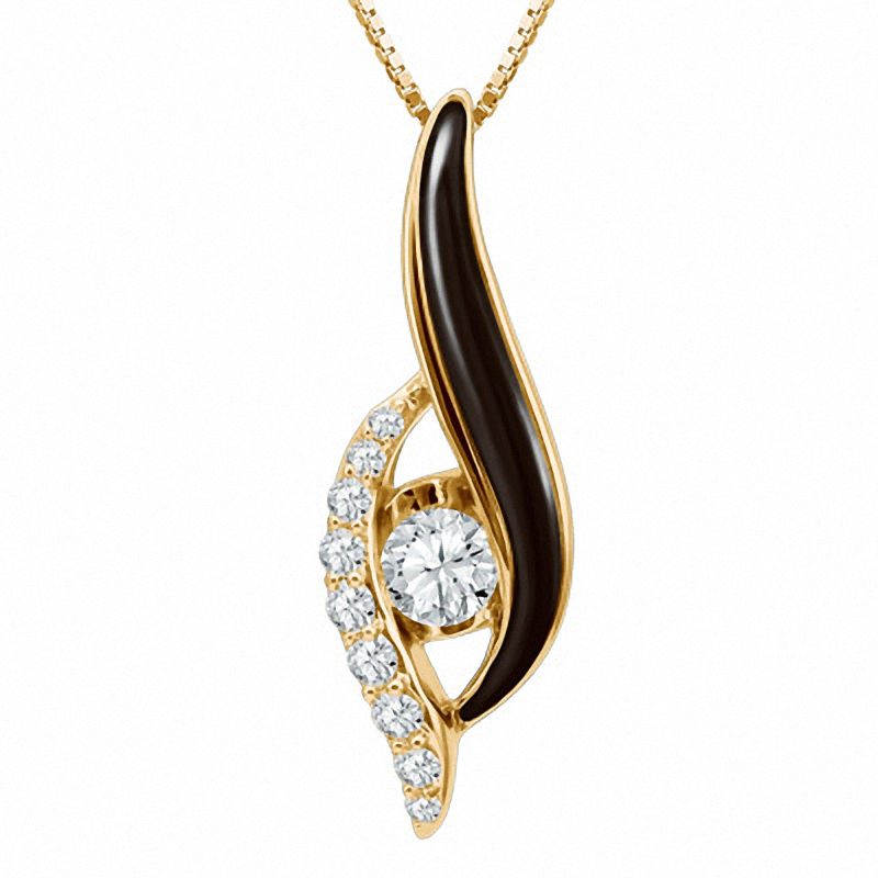 Main Image 1 of Sirena™ Black Eyes 1/3 CT. T.W. Diamond Pendant in 14K Gold
