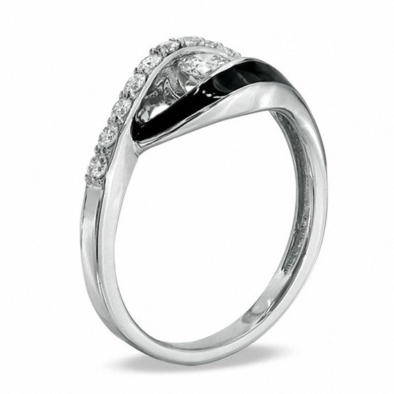 Sirena™ Black Eyes 3/8 CT. T.w. Diamond Ring in 10K White Gold