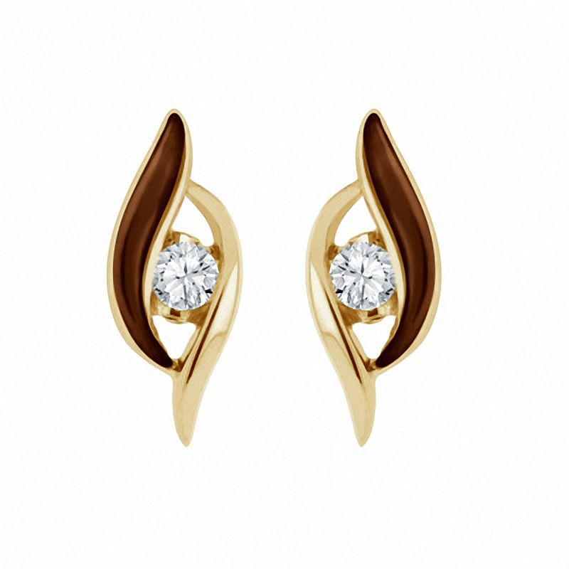 Main Image 1 of Sirena™ Brown Eyes 1/7 CT. T.W. Diamond Drop Earrings in 10K Gold