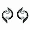 Thumbnail Image 1 of Sirena™ Black Eyes Earring Jackets in 14K White Gold with Black Enamel