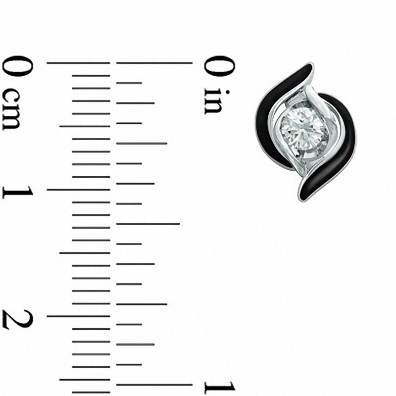 Main Image 2 of Sirena™ Black Eyes Earring Jackets in 14K White Gold with Black Enamel