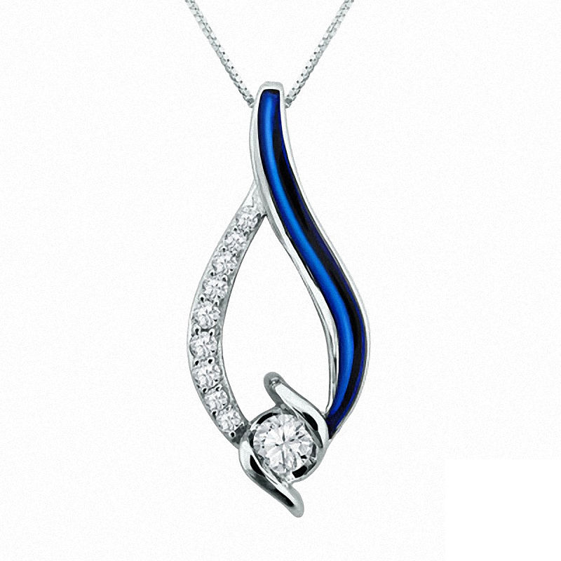 Main Image 1 of Sirena™ Jeans 1/3 CT. T.W. Diamond Pendant in 14K White Gold