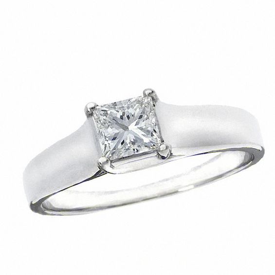 1 CT. T.w. Certified Princess-Cut Diamond Solitaire Engagement Ring in 14K White Gold (J/I2)