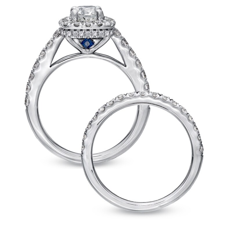Main Image 2 of Vera Wang Love Collection 2 CT. T.W. Diamond Frame Bridal Set in 14K White Gold