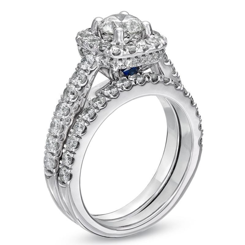 Main Image 3 of Vera Wang Love Collection 2 CT. T.W. Diamond Frame Bridal Set in 14K White Gold