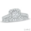 Thumbnail Image 0 of Vera Wang Love Collection 2 CT. T.W. Princess-Cut Diamond Frame Bridal Set in 14K White Gold