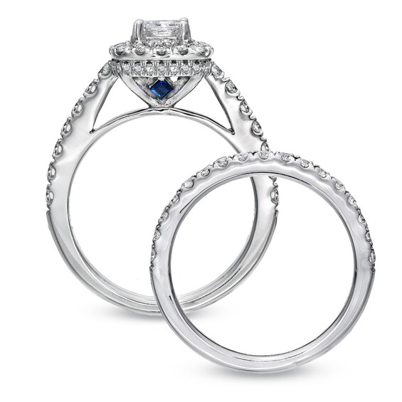 Vera Wang Love Collection 2 CT. T.w. Princess-Cut Diamond Frame Bridal Set in 14K White Gold