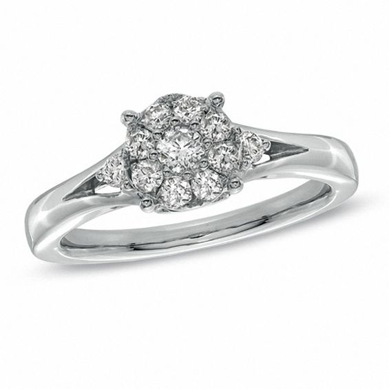 3/8 CT. T.w. Diamond Engagement Ring in 14K White Gold