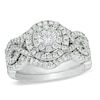 Thumbnail Image 0 of 1-1/5 CT. T.W. Multi-Diamond Frame Bridal Set in 14K White Gold