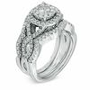 Thumbnail Image 1 of 1-1/5 CT. T.W. Multi-Diamond Frame Bridal Set in 14K White Gold